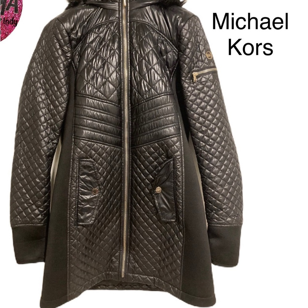 Michael Kors Kids Black Quilted Puffer Coat
